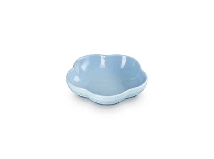 Assiette fleur creuse en céramique Costal bleu