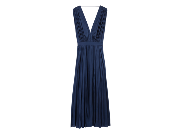 Robe longue plissée
