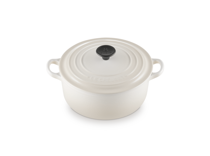 Cocotte ronde 20cm en fonte émaillée meringue