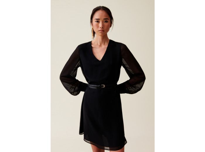 Robe courte fluide babydoll noir