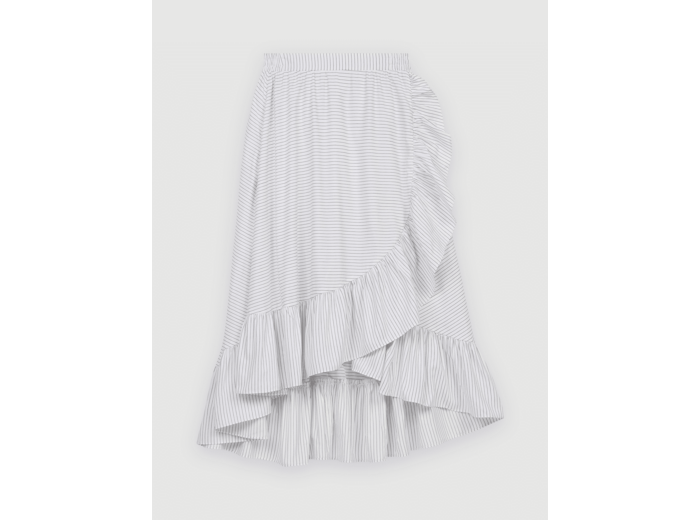 Jupe midi à volants