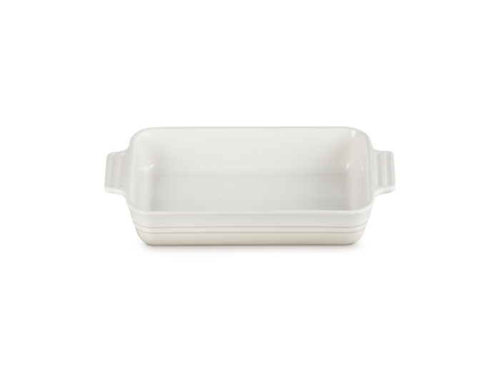 Plat rectangulaire classique 25cm en céramique meringue