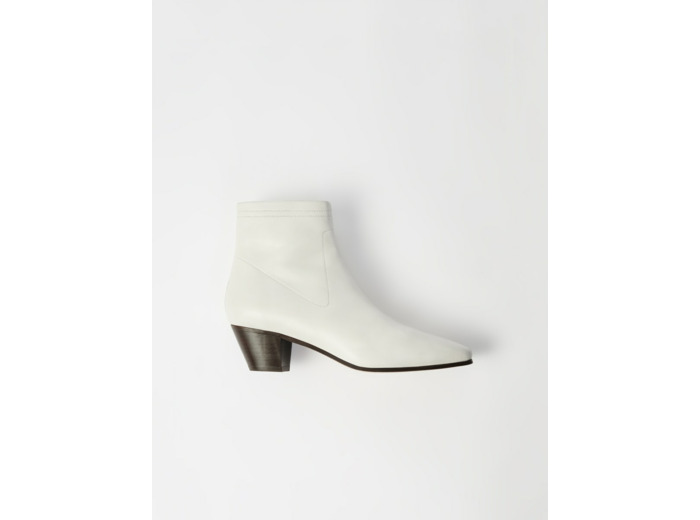 Bottines-chaussettes en cuir