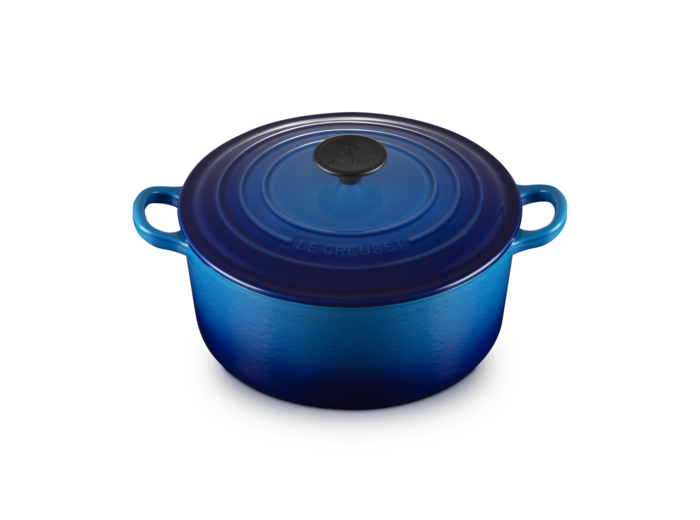 Cocotte ronde 24cm en fonte émaillée bleu azur