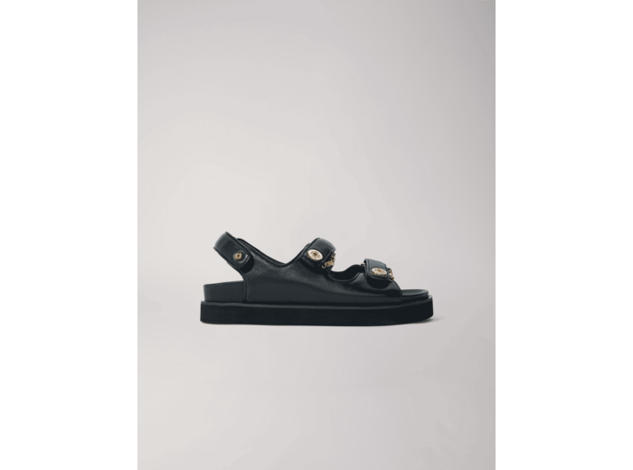 Sandales plates en cuir