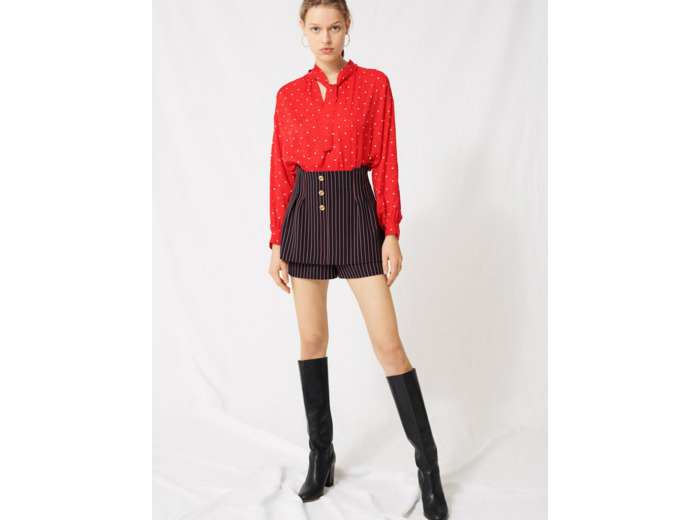 Short effet trompe-l’œil à rayures