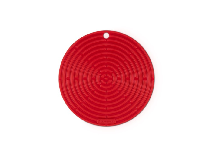 Dessous de plat rond 20cm en silicone cerise
