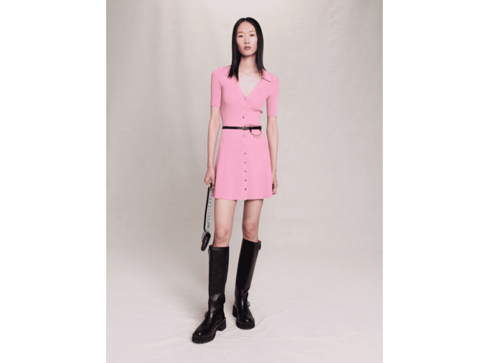 Robe en maille côtelée scintillante