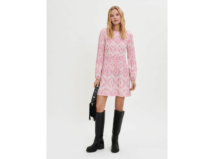 Robe plissée à imprimé