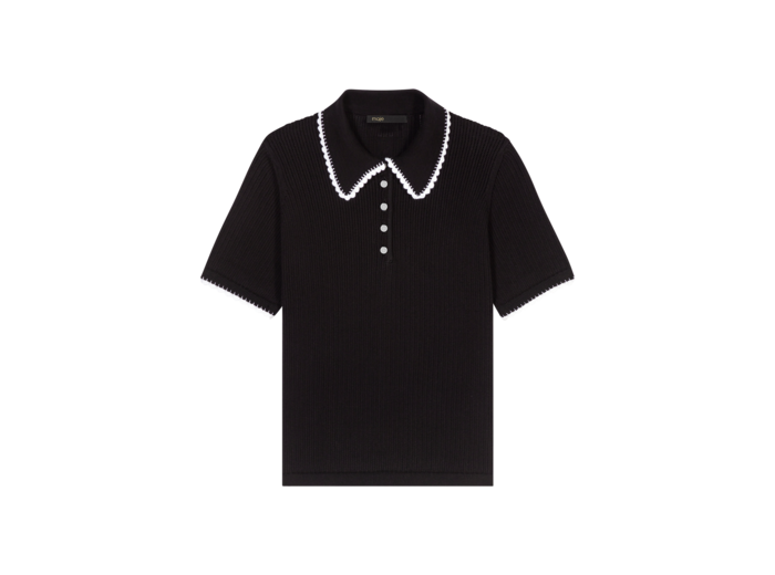 Polo en maille pointelle