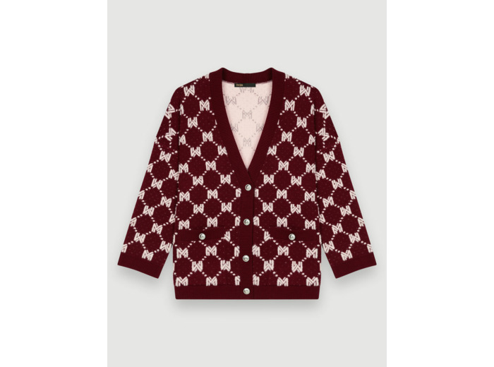 Cardigan en maille Jacquard Maje
