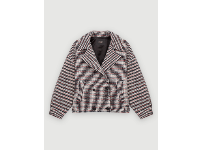 Manteau court en pieds de poule