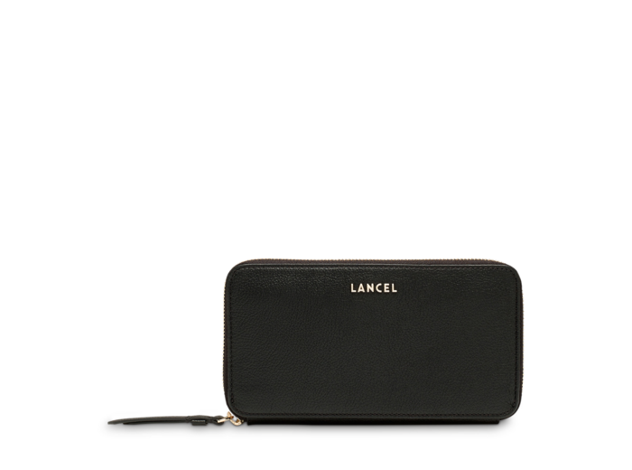 Lettrines de Lancel - Portefeuille continental zippé - Grand modèle - Noir