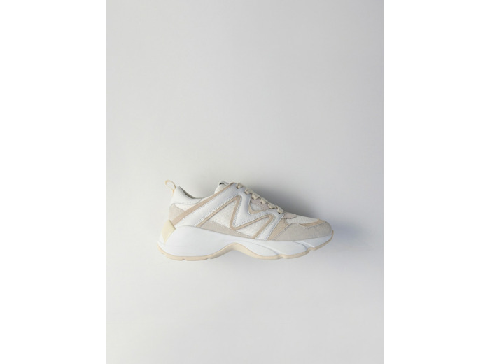 Sneakers W22 en mix matières