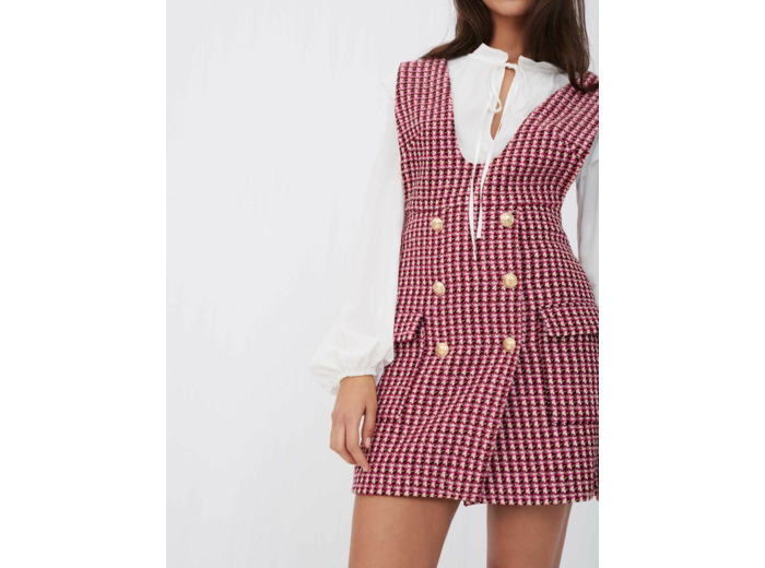 Robe trompe l'œil façon tweed