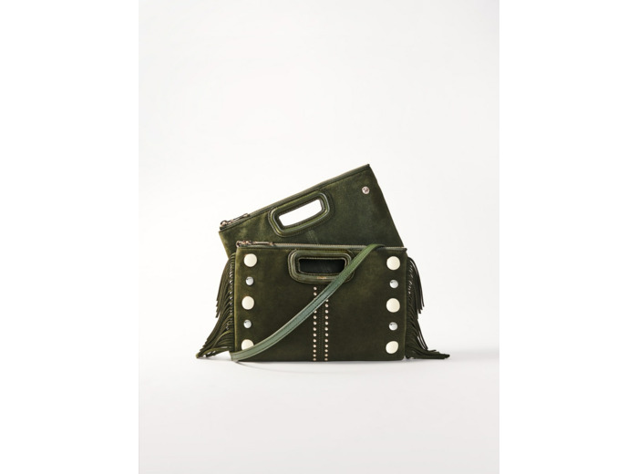 Pochette M Duo en suède et studs