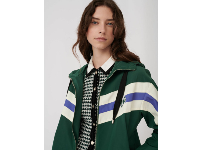 Blouson façon coupe vent à contrastes