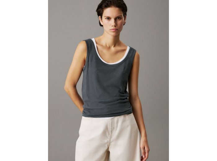 TANK TOP EN JERSEY DE LIN