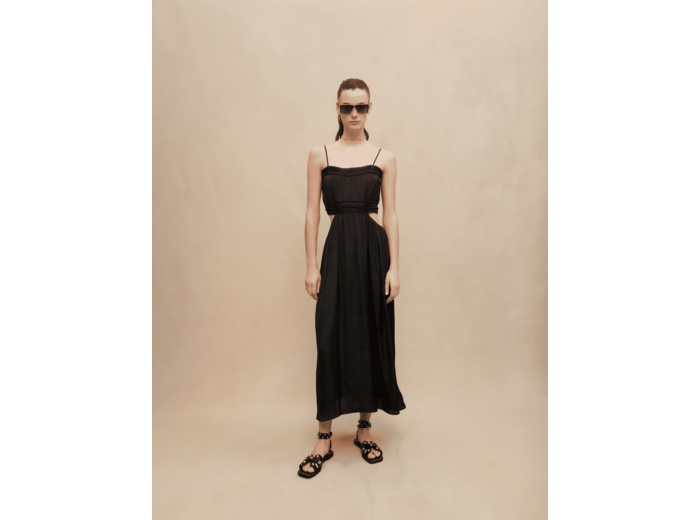 Robe longue satinée