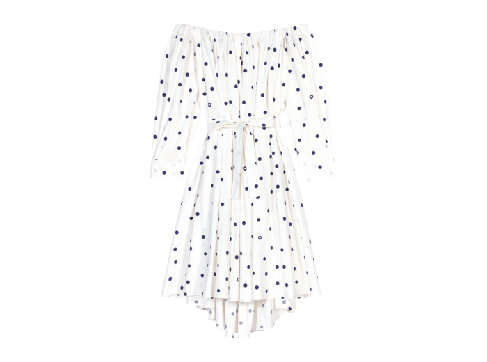 Robe chemise à encolure bardot