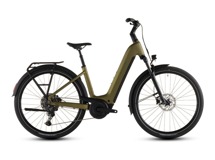 Vélo trekking électrique TOURING HYBRID PRO 800 Kaki/Noir