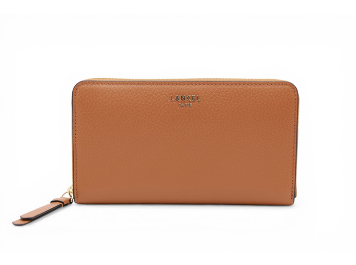 Lettrines de Lancel - Portefeuille continental zippé - Grand modèle - Camel