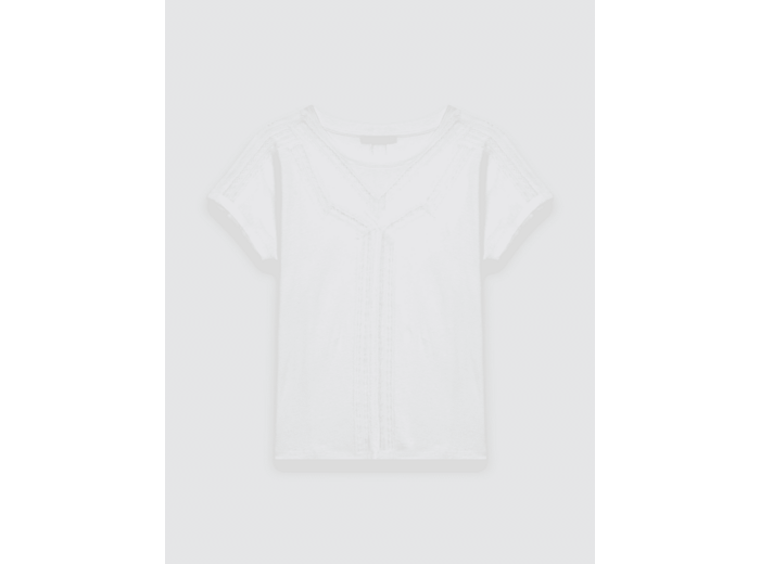 T-shirt incrusté de dentelle