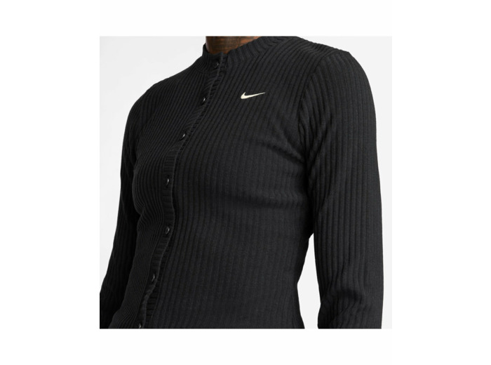 Haut zip Femme W NSW CHILL KNT WIDE RIB CARDI Noir