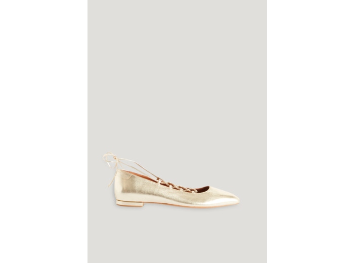 Ballerines cuir doré
