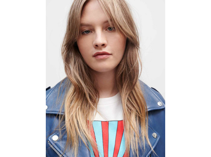 Blouson en cuir façon Biker large
