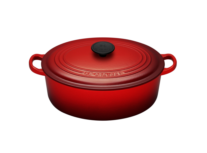 Cocotte ovale 35cm en fonte émaillée cerise