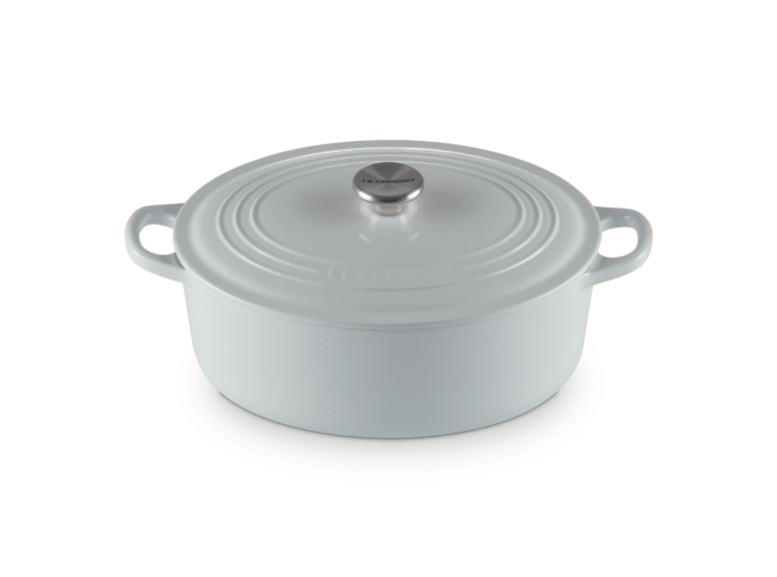 Cocotte ovale 29cm en fonte émaillée vapeur