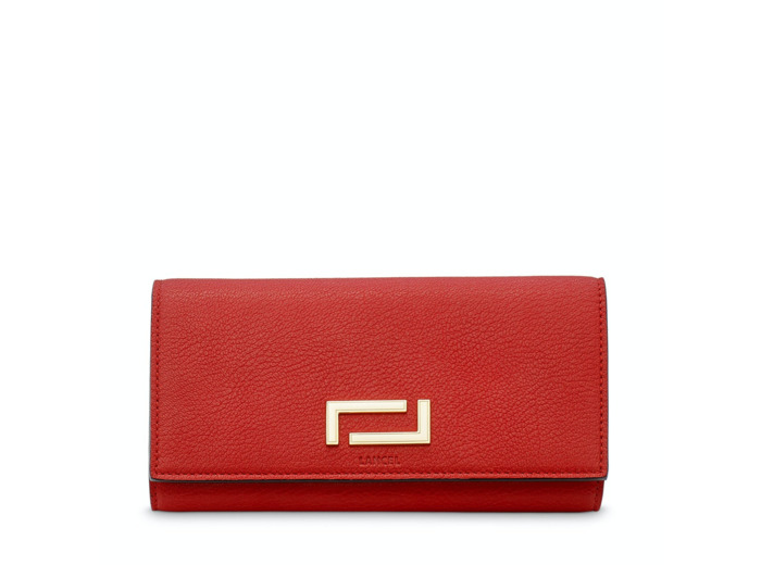 Pia de Lancel - Portefeuille continental dépliant - Rouge Lancel