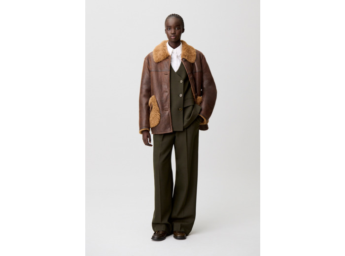 Manteau peau lainée