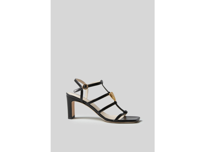 Sandales talons cuir coeur