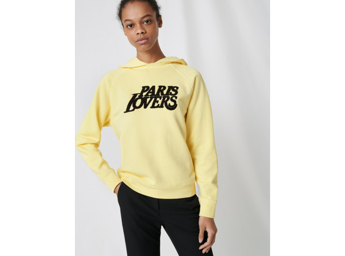 Sweat-shirt jaune brodé