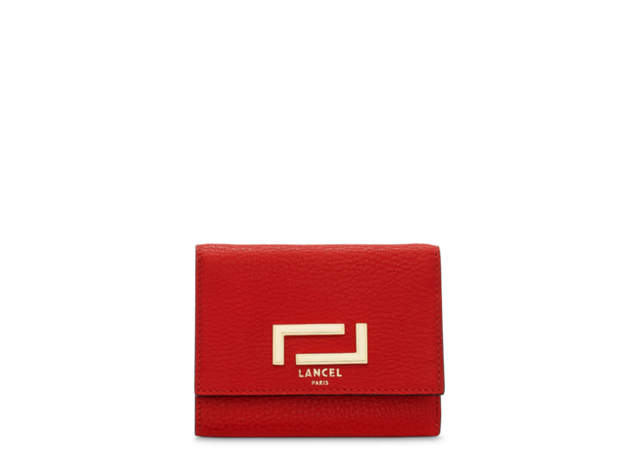 Pia de Lancel - Portefeuille compact medium rabat - Petit modèle - Rouge Lancel