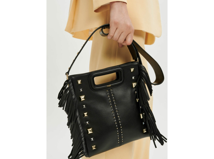 Sac M en cuir à studs