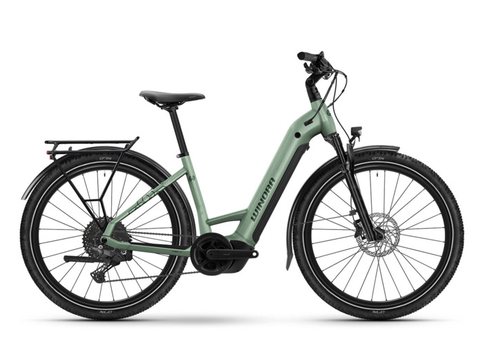 Vélo urbain/trekking électrique YUCATAN X10 LOW Pistache Pastel