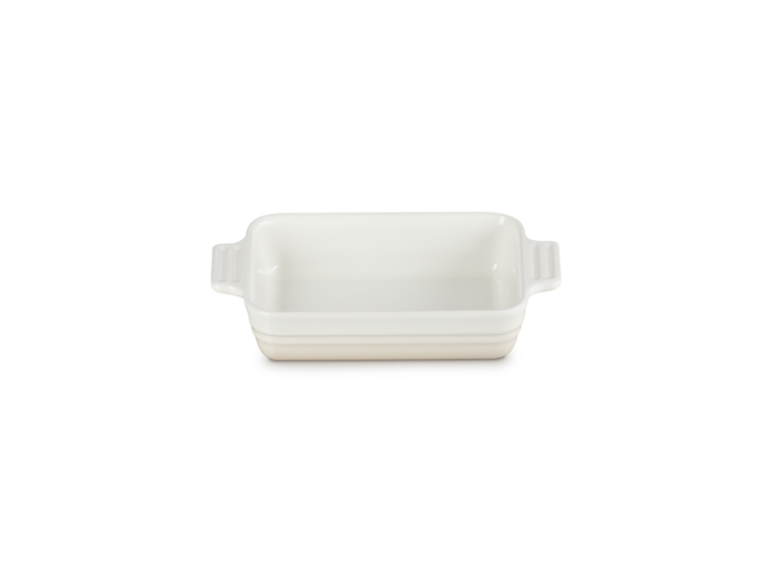 Plat rectangulaire classique 18cm en céramique meringue