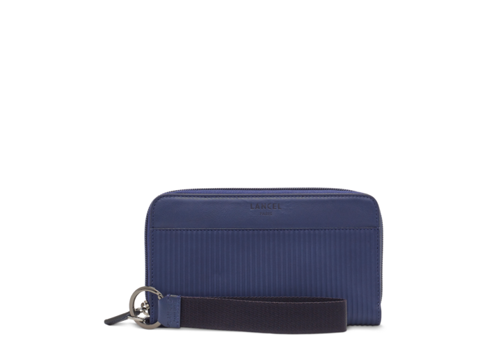JIMMY CUIR LISSE / CUIR EMBOSSE - Portefeuille - Bleu Petrole
