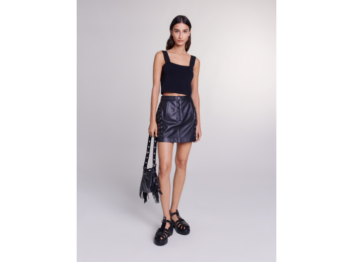 Jupe courte en cuir
