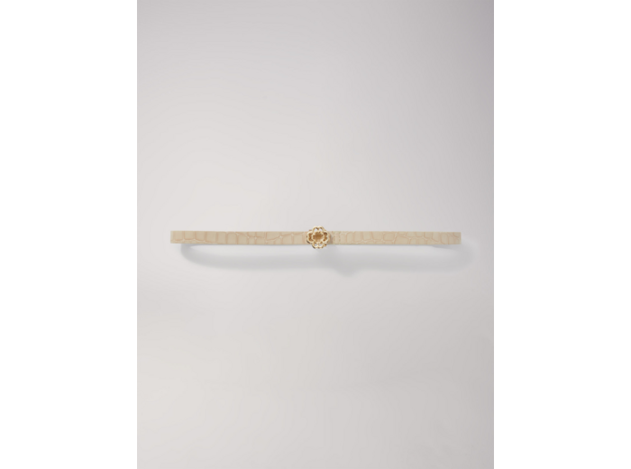 Ceinture fine en cuir à boucle Clover