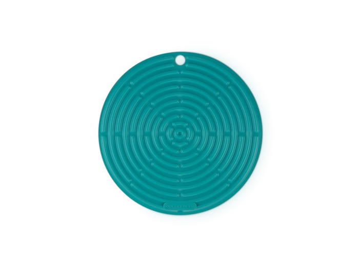 Dessous de plat rond 20cm en silicone bleu caraïbes