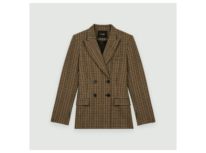 Veste appuyée à la taille à carreaux