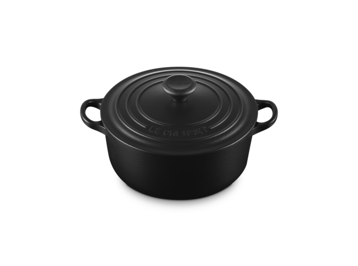 Cocotte ronde 20cm en fonte émaillée Noir Mat