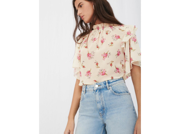Top en mousseline imprimée