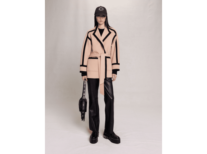 Manteau court bicolore