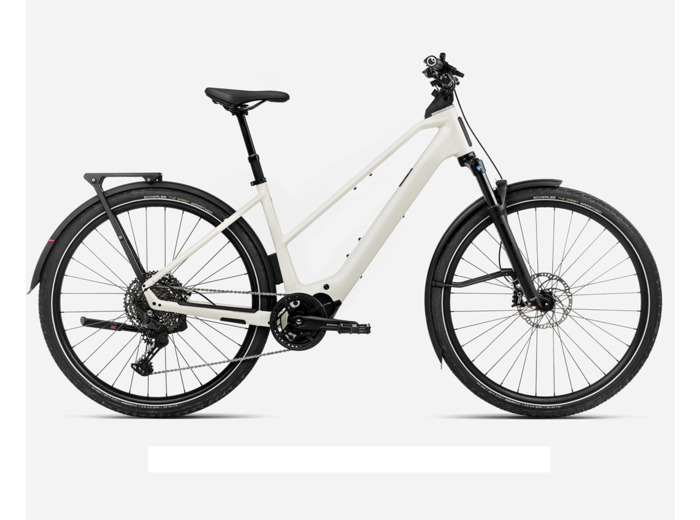 Vélo urbain/trekking électrique KEMEN TOUR 10 MID Blanc Ivoire