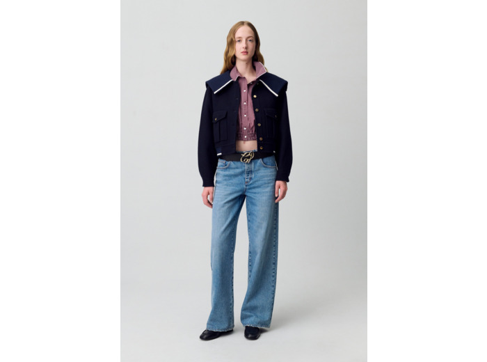 Manteau court laine